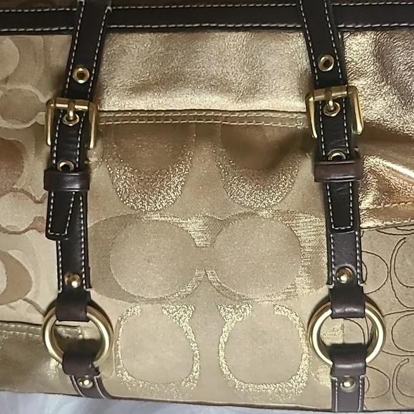 Coach Patchwork Patent Suede Signature C Jacquard Shopper Tote # F06Q-10388 - Picture 5 of 16